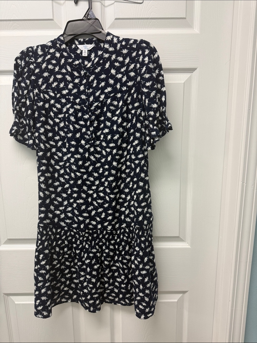 Time and Tru Navy and White Floral Mini Dress